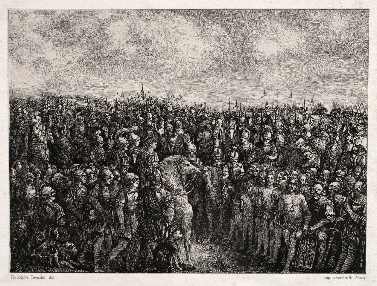 Caesar ja hänen vankinsa, 1878. tekijältä Rodolphe Bresdin
