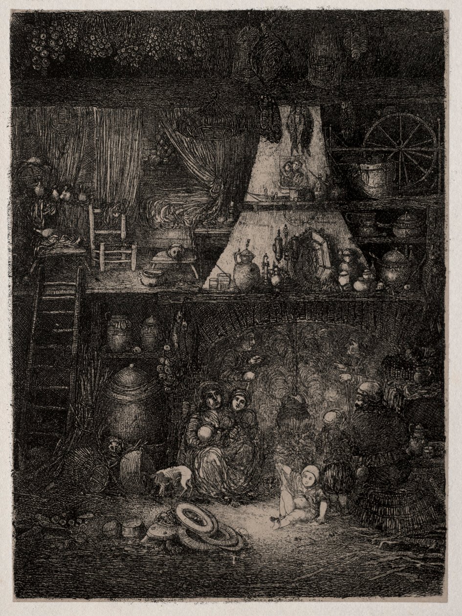 Talonpoikaissisustus Haute-Garonnessa, 1858. tekijältä Rodolphe Bresdin
