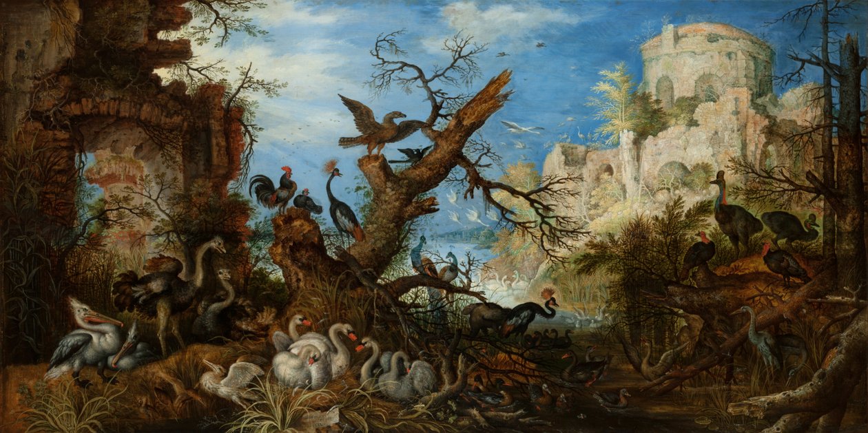 Maisema lintujen kanssa, 1622 tekijältä Roelandt Jacobsz. Savery