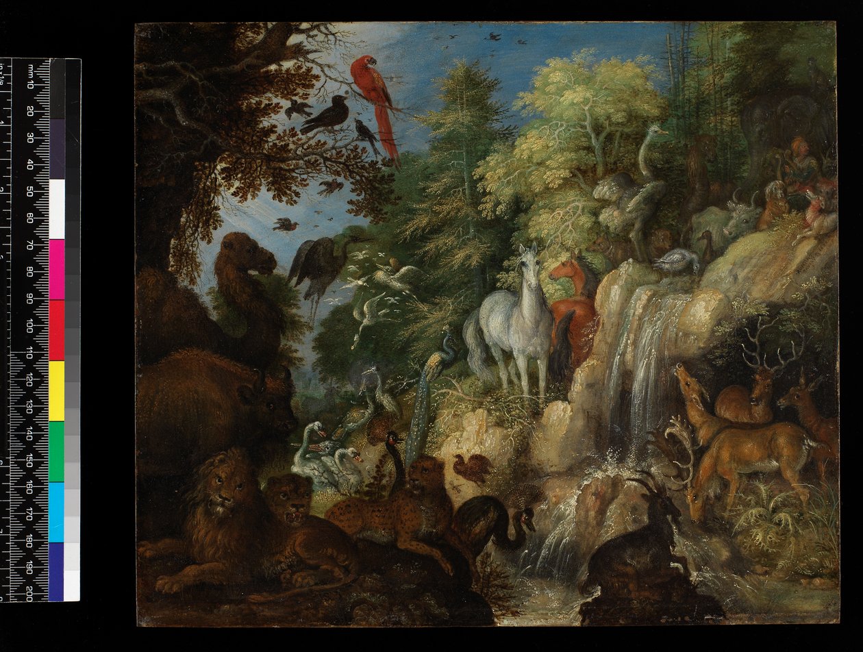 Orpheus lintujen ja petojen kanssa, 1622 (öljy kuparille) tekijältä Roelandt Jacobsz. Savery