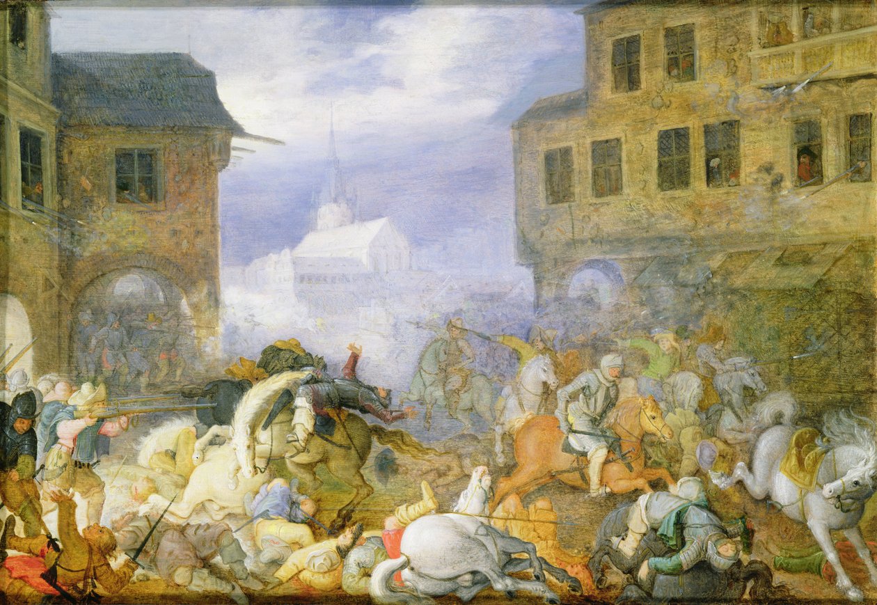 Katustaisto Malostranske Namestissa (Kleinseite Platz) Prahassa, 15. helmikuuta 1611, päivätty 1611 tekijältä Roelandt Jacobsz. Savery