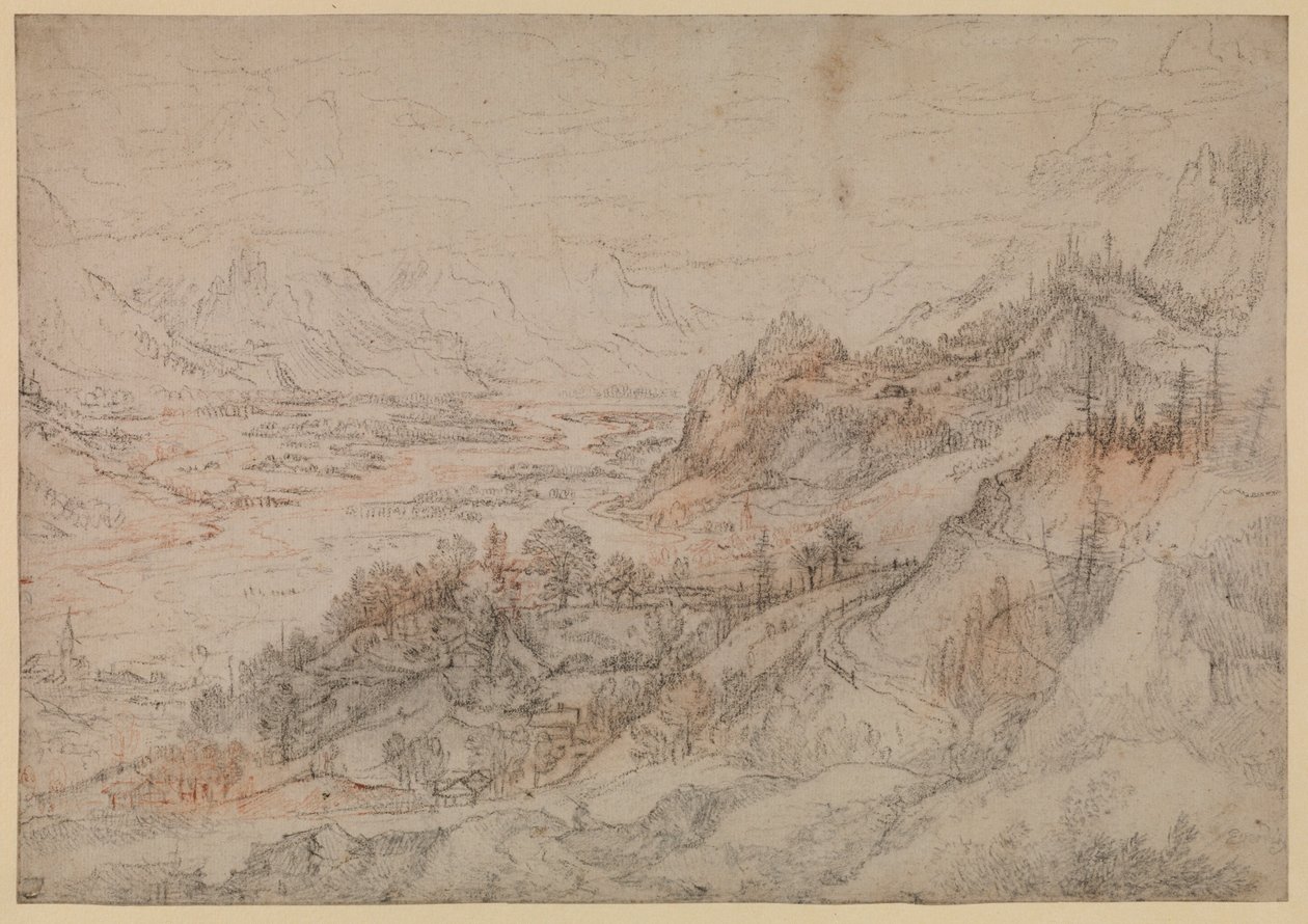 Vuoristomaisema - Inn Valley Tirolissa, 1607 tekijältä Roelandt Jacobsz. Savery