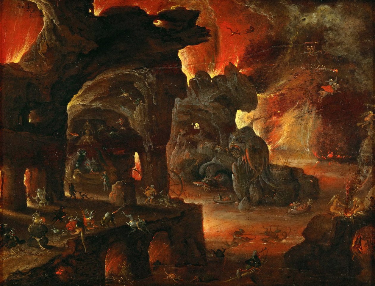 Orphee dans les Enfers - Orpheus in the Underworld - Roelant Savery (1576-1639). Öljy puulle, n. 1612-1615. Mitat: 27 x 35 cm. Taidehistoriallinen museo, Vienne tekijältä Roelandt Jacobsz. Savery