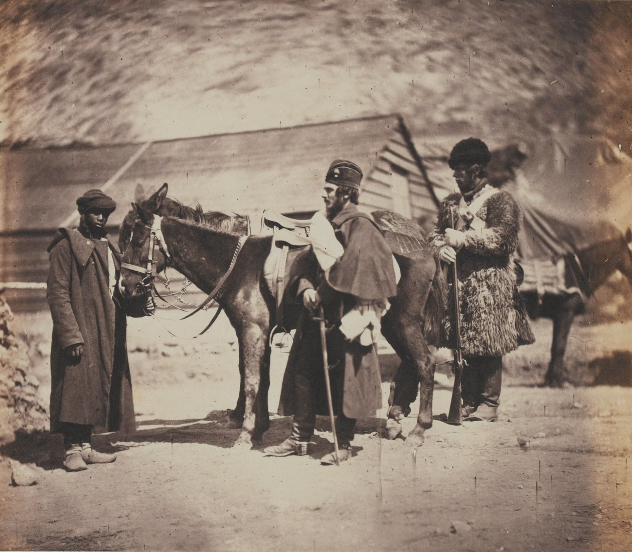 Kapteeni Burnaby, Grenadierivartijat ja Nubian palvelija tekijältä Roger Fenton