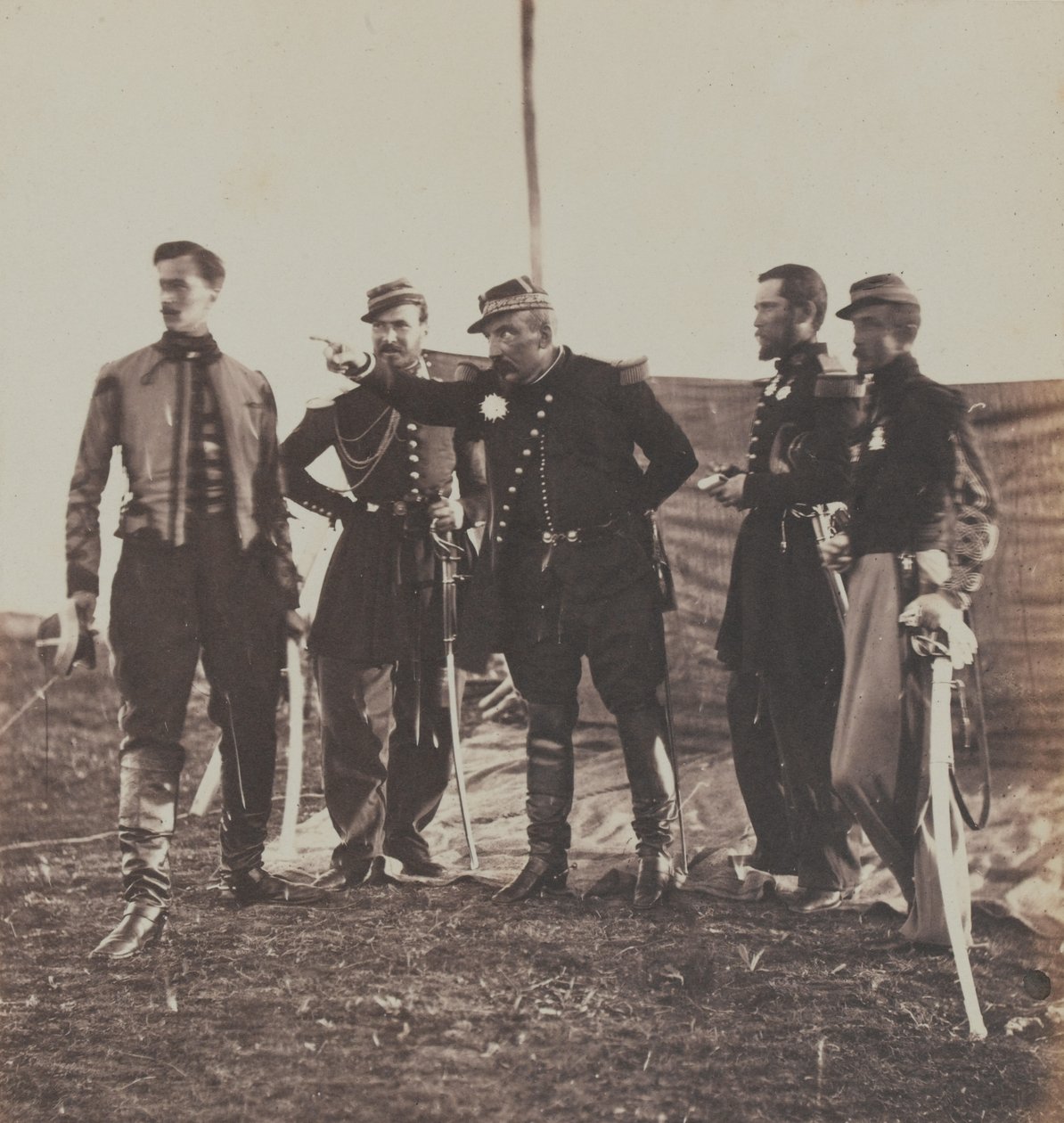 Kenraali Bosquet (1810-61) ja esikunta, 1855 tekijältä Roger Fenton