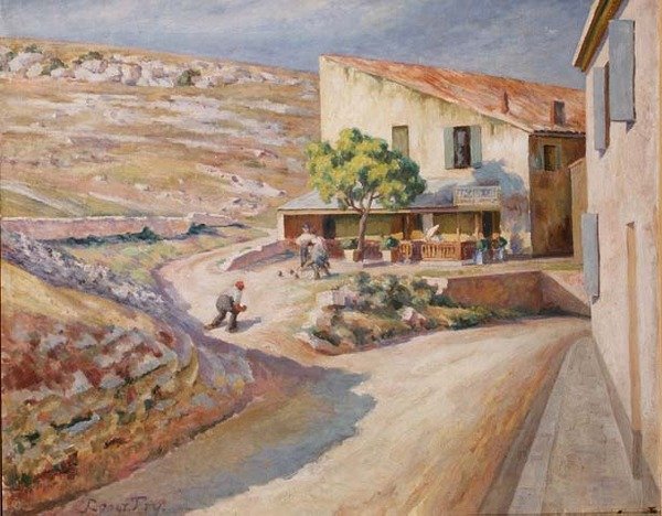A Game of Bowls, n. 1920 (öljy kankaalle) tekijältä Roger Eliot Fry