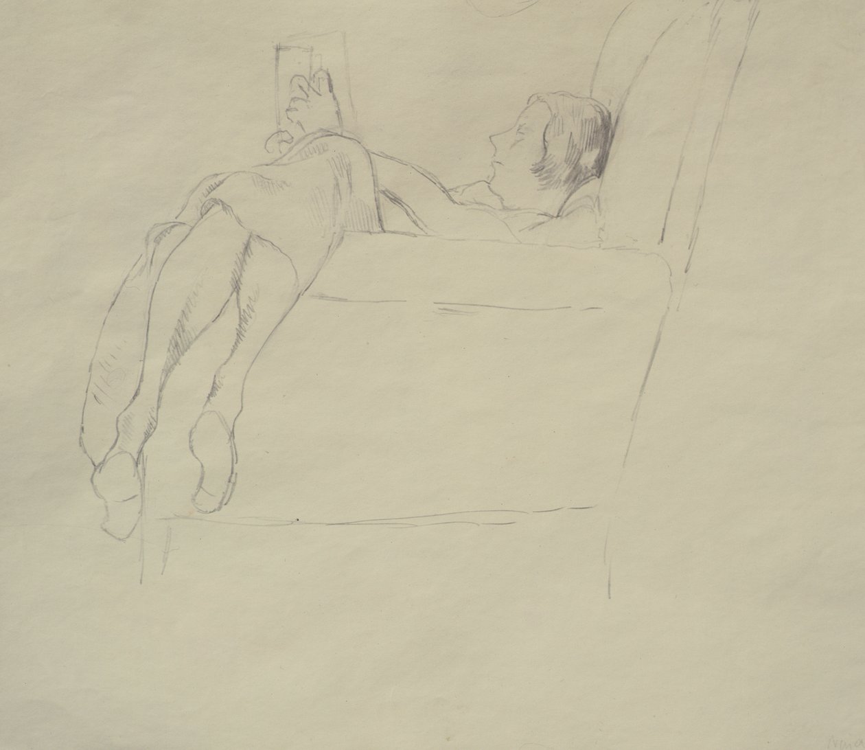 Nina Hamnett lukemassa, noin 1917 tekijältä Roger Eliot Fry