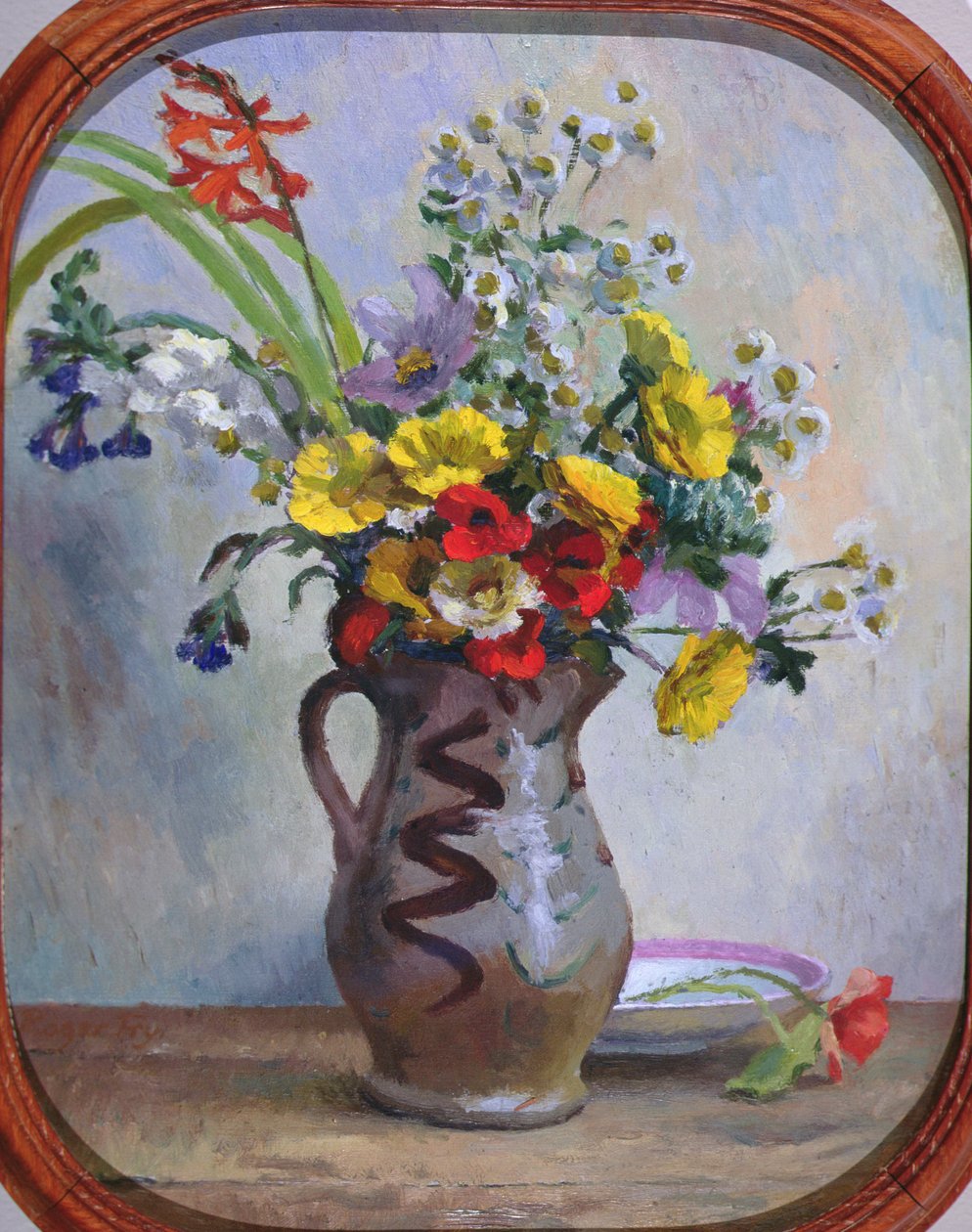 Summer Flowers, n.1922 (öljy levylle) tekijältä Roger Eliot Fry