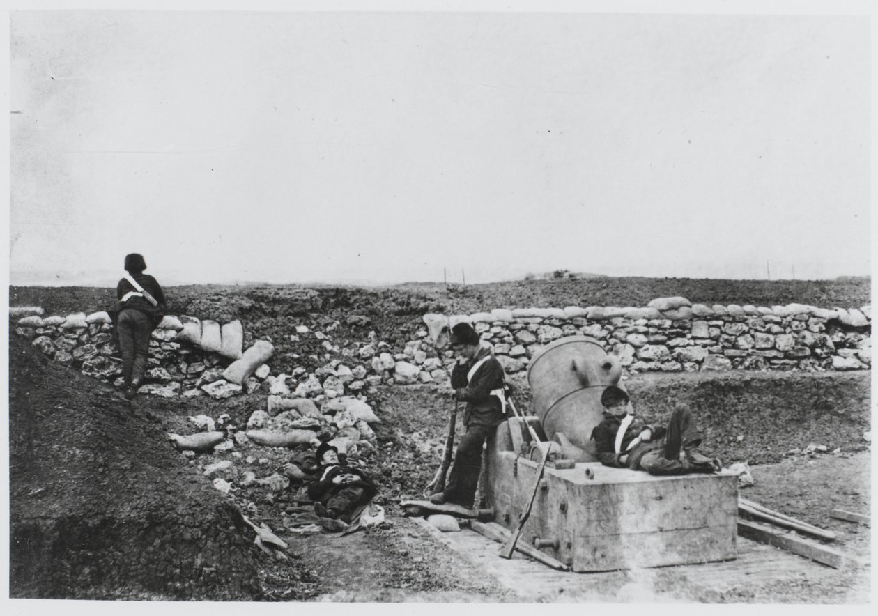 Hiljainen päivä Mortar Batteryssa, Krimillä tekijältä Roger Fenton