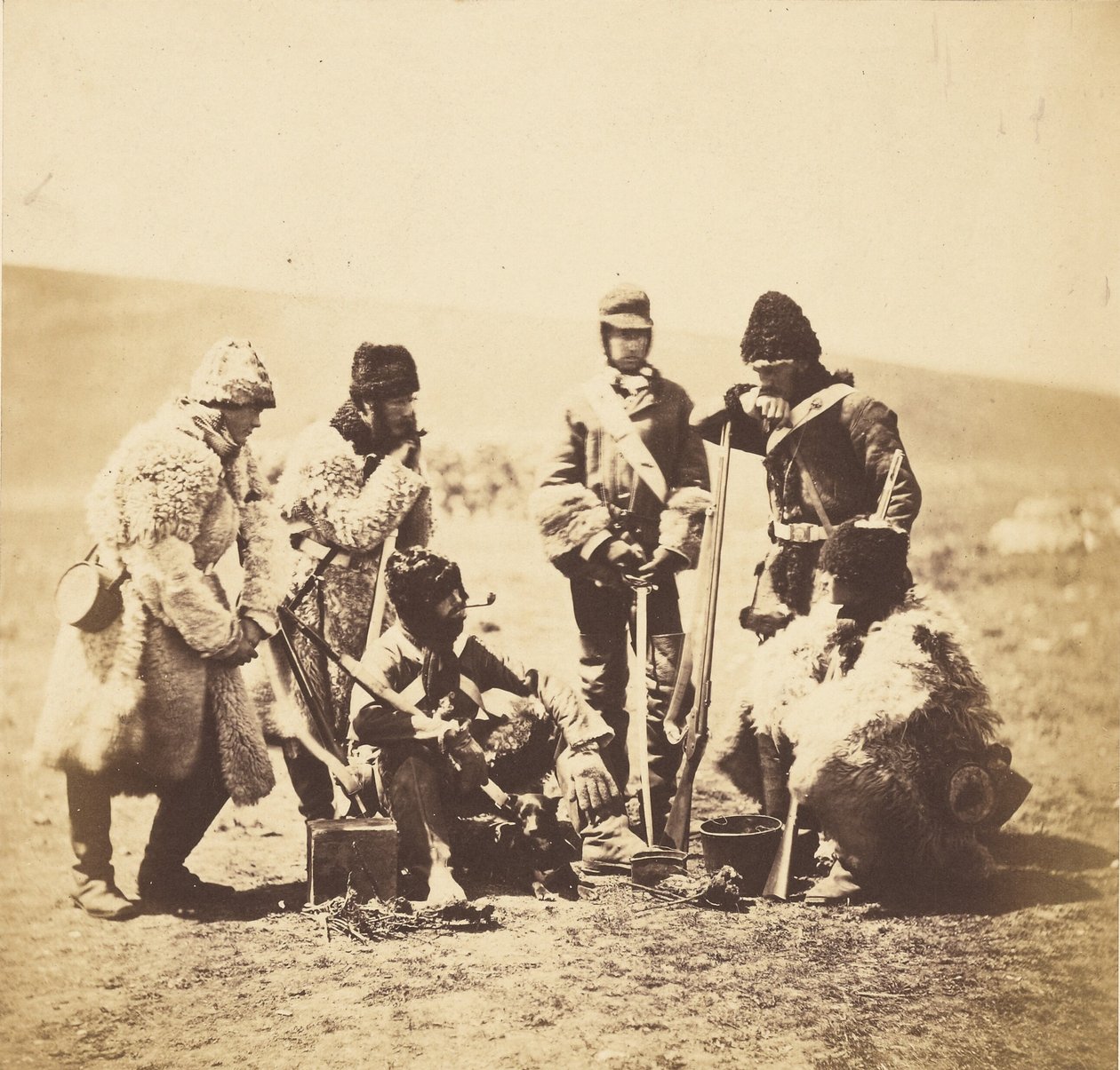 Kapteeni Pechell ja 77. rykmentin miehet - talvipuku. tekijältä Roger Fenton