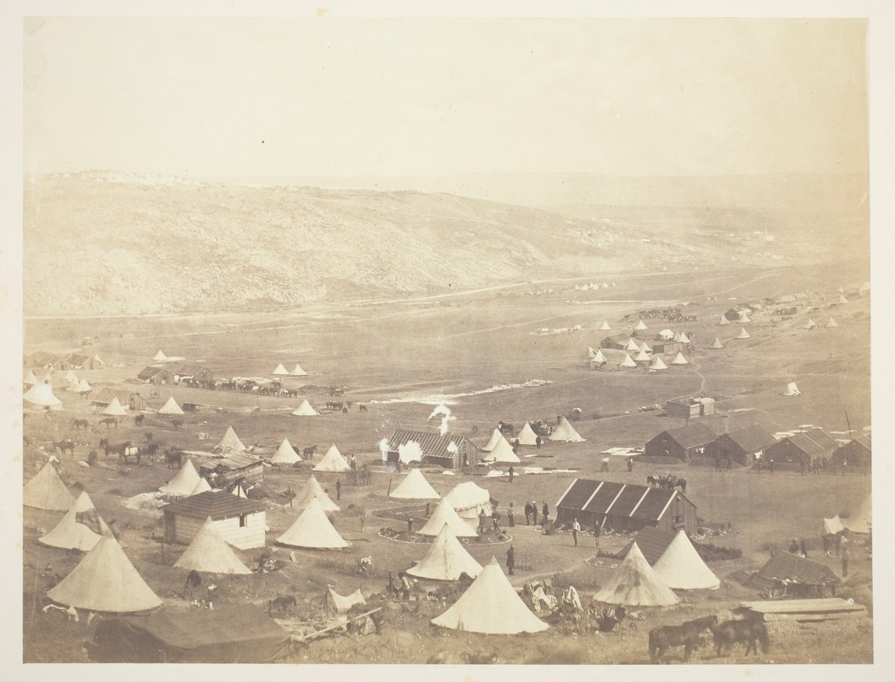 Ratsuväen leiri, näkymä Kadikoin suuntaan tekijältä Roger Fenton