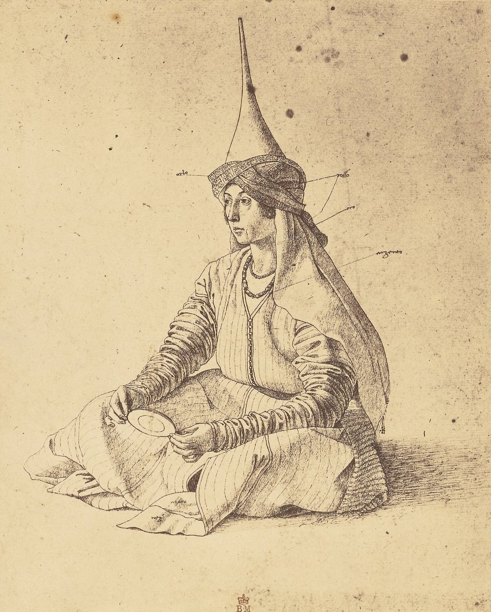 [Gentile Bellinin piirros istuvasta turkkilaisesta naisesta] tekijältä Roger Fenton