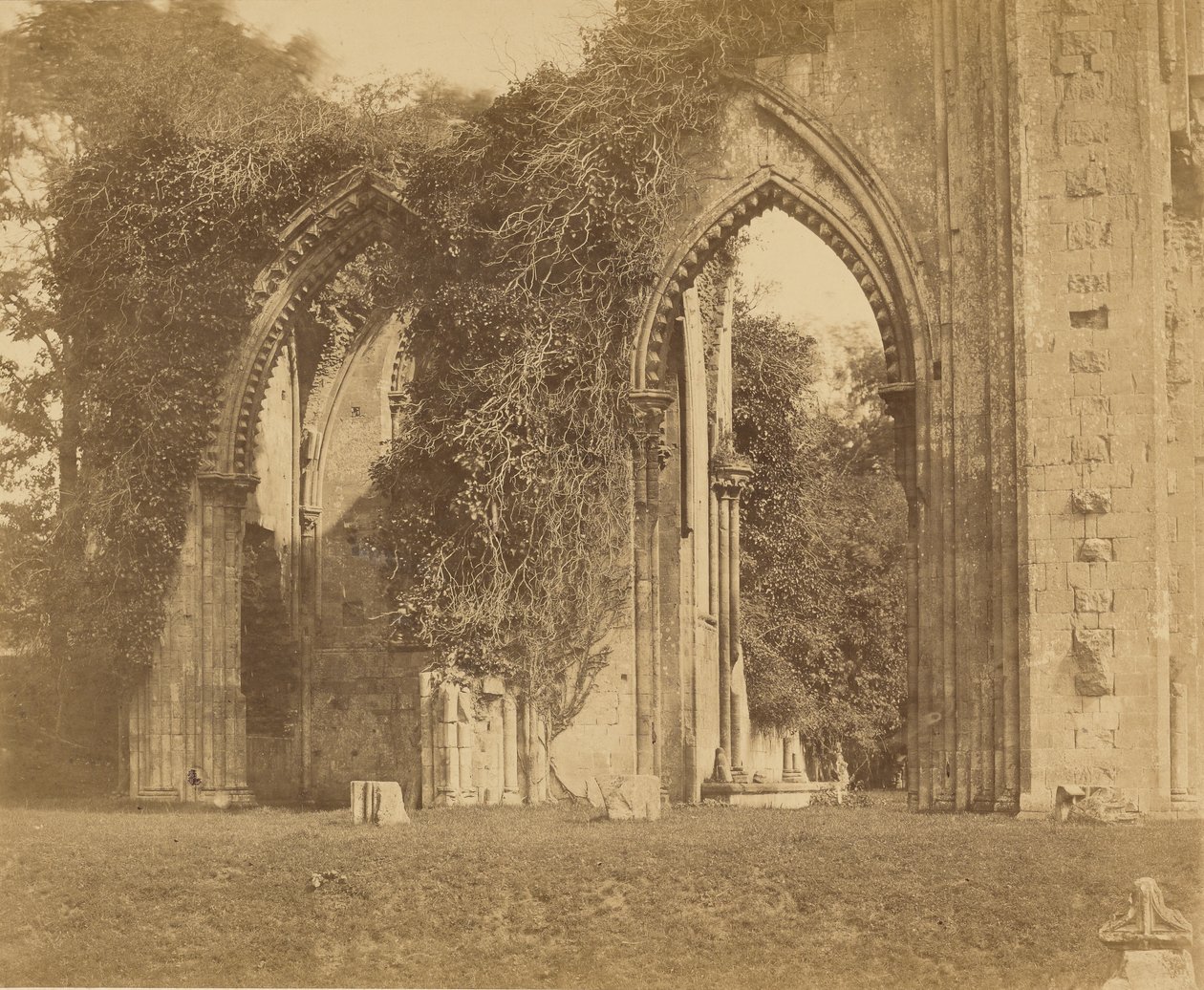 Glastonburyn luostari, pohjoisen sivulaivan kaaret tekijältä Roger Fenton