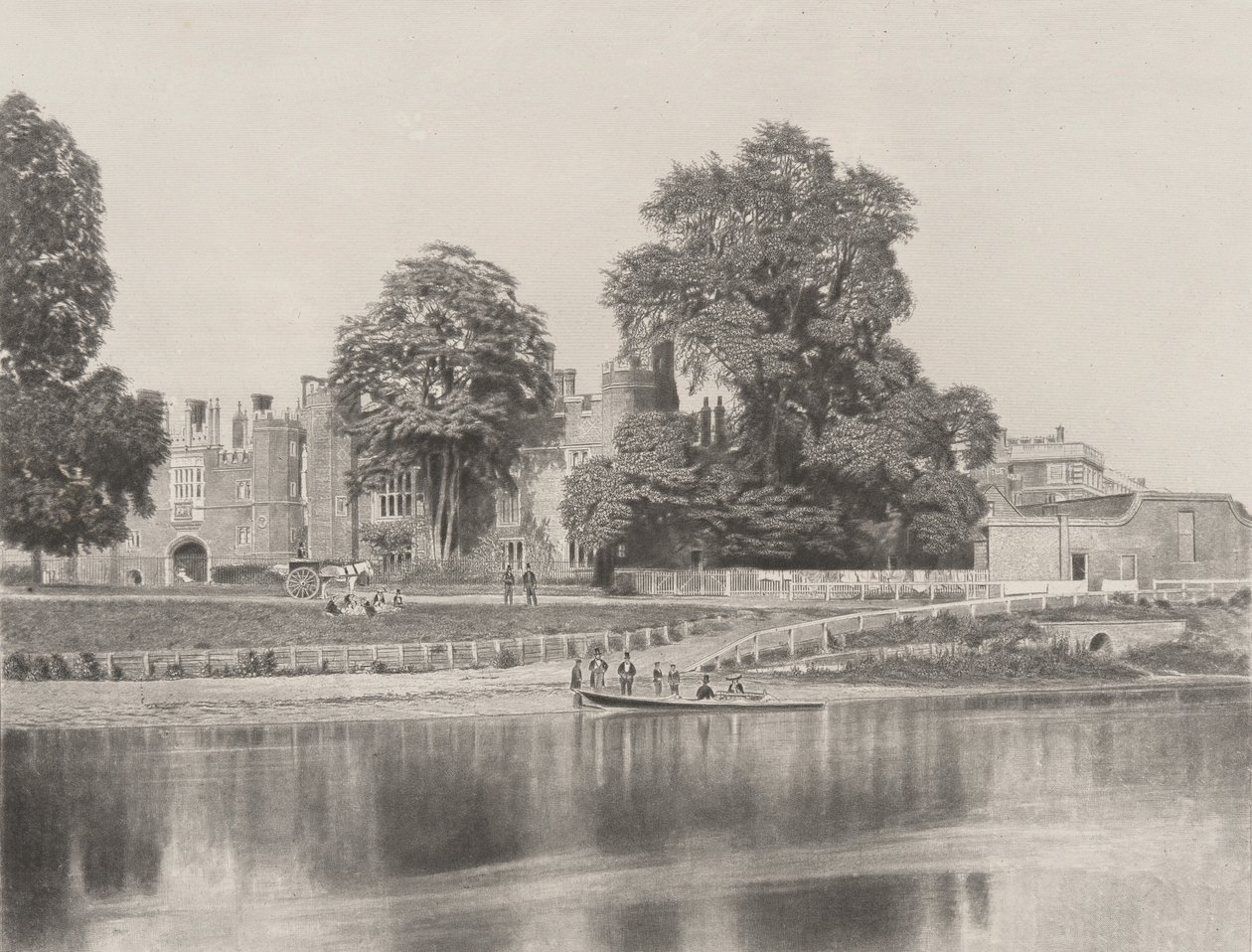 Hampton Court Thamesin varrella tekijältä Roger Fenton