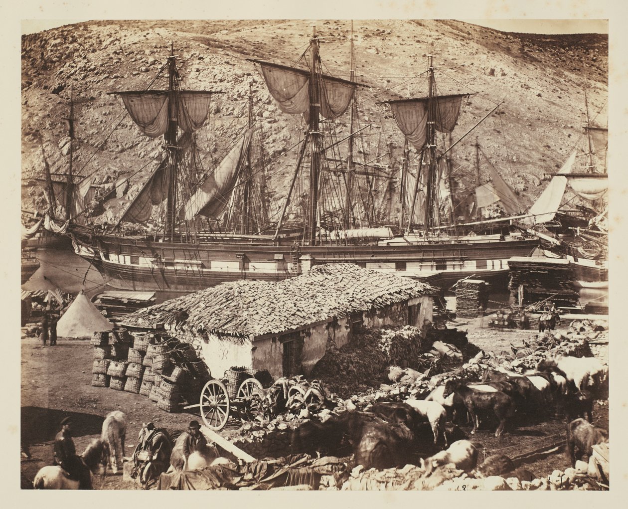 Balaklavan satama, karjalaituri tekijältä Roger Fenton