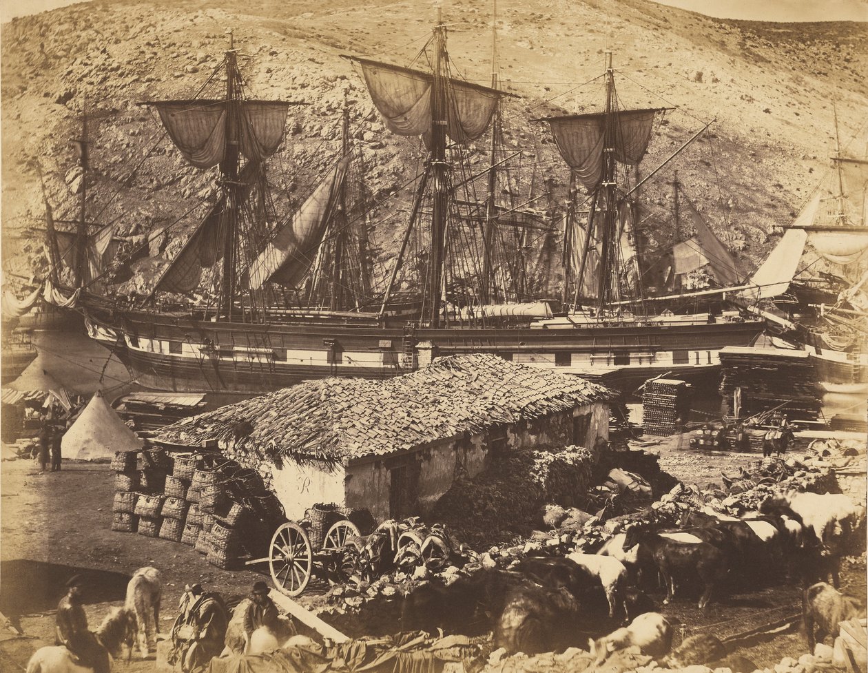 Balaklavan satama, karjalaituri tekijältä Roger Fenton