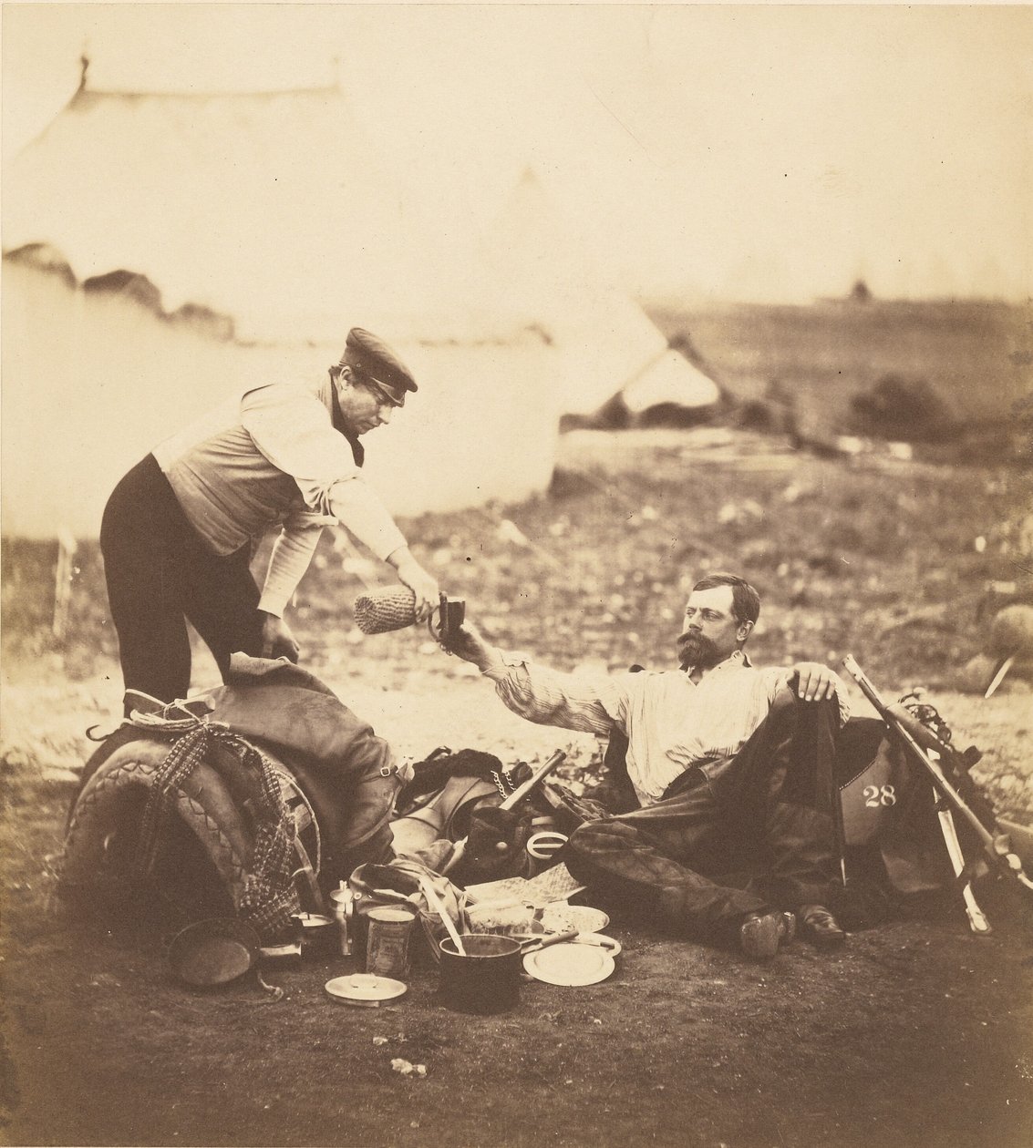 Everstiluutnantti Hallewell, päivän työ päätettynä. tekijältä Roger Fenton
