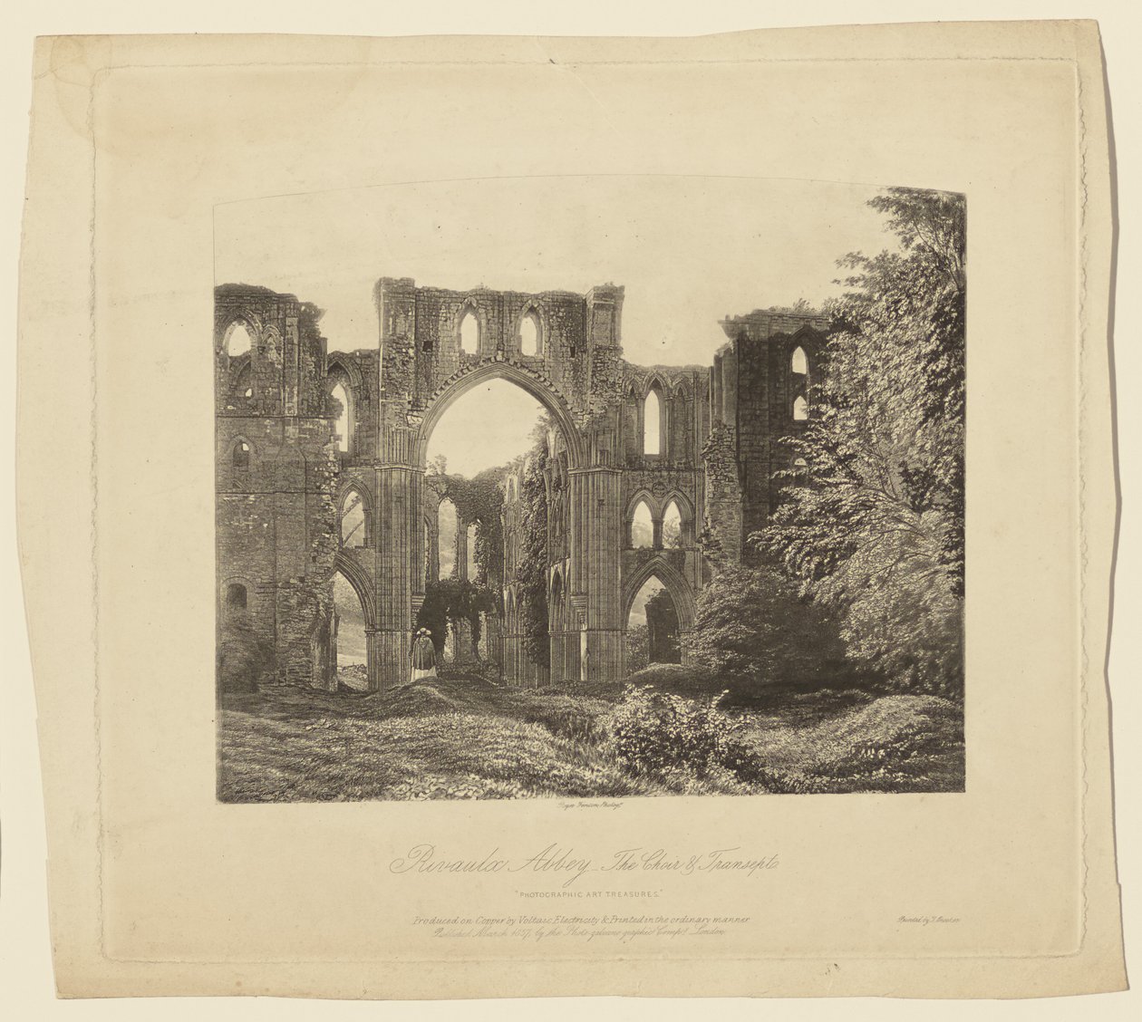 Rievaulx Abbey, kuori ja poikkilaiva tekijältä Roger Fenton