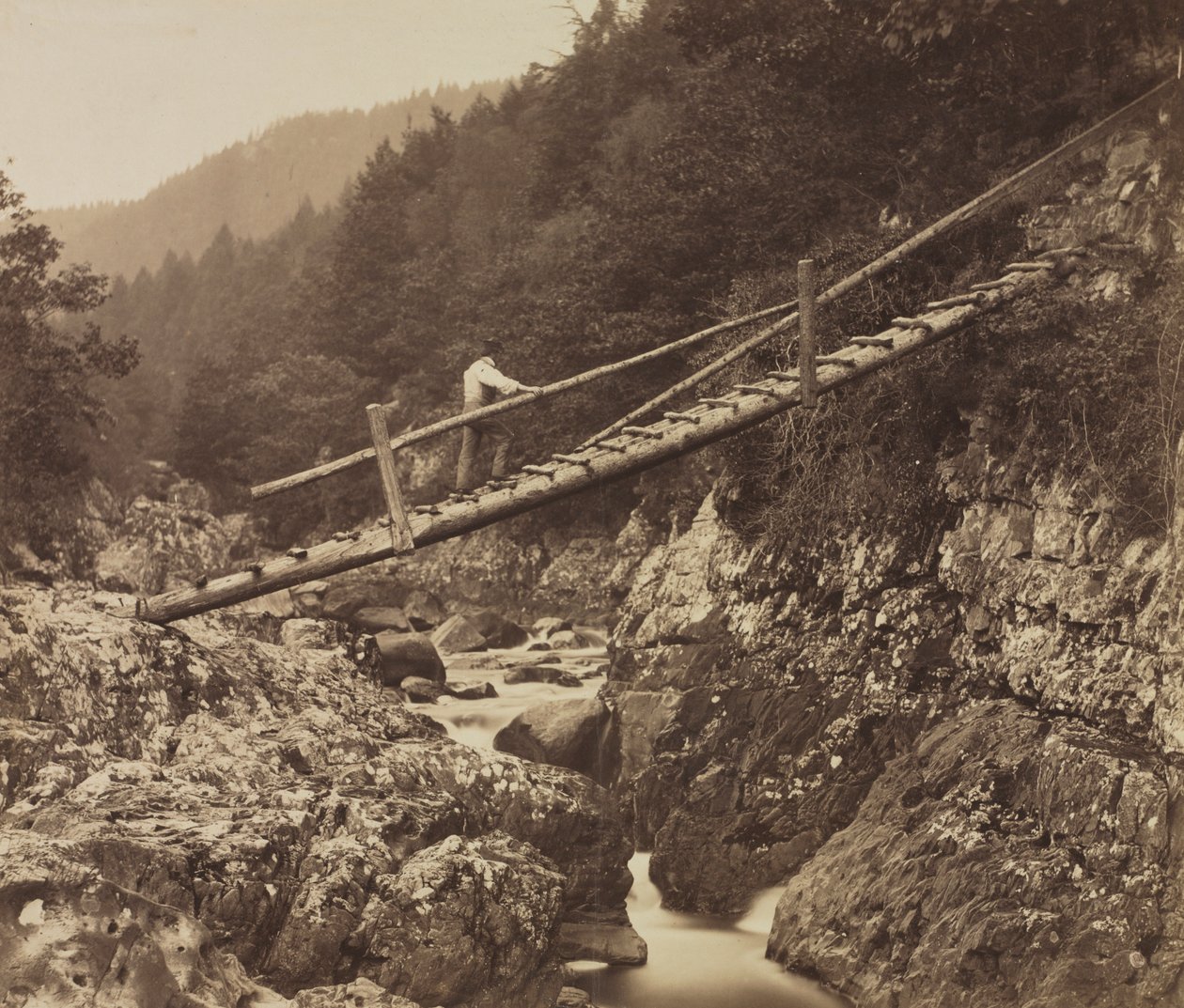 Miners Bridge, Llugwylla, Pohjois-Walesissa, 1857. tekijältä Roger Fenton