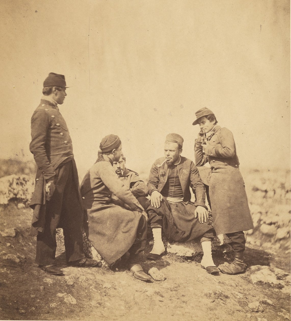 Zouavit ja linjajoukkojen sotilaat tekijältä Roger Fenton