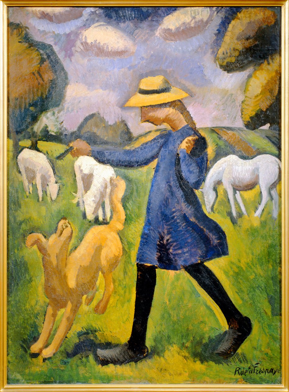 La bergere - Marie Ressort enfant - The shepherdess - Marie ... (maalaus kankaalle) tekijältä Roger de La Fresnaye
