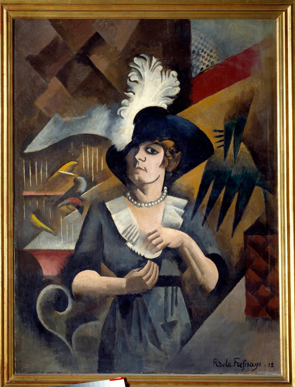 Muotokuva Liisasta isossa hatussa. Roger De La Fresnayen maalaus (1885 - 1925) tekijältä Roger de La Fresnaye