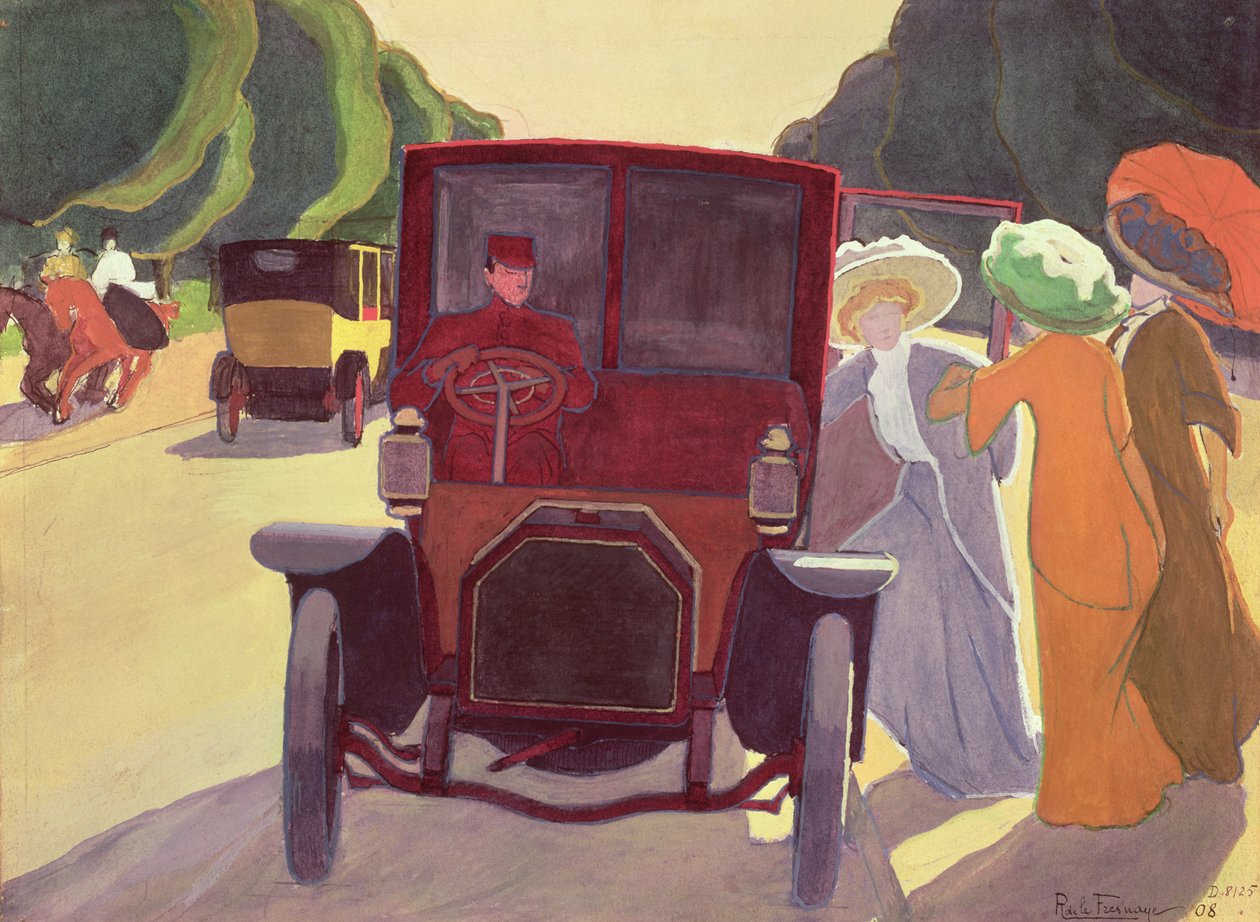 Tie akaasialla, 1908 (guassi paperille) tekijältä Roger de La Fresnaye