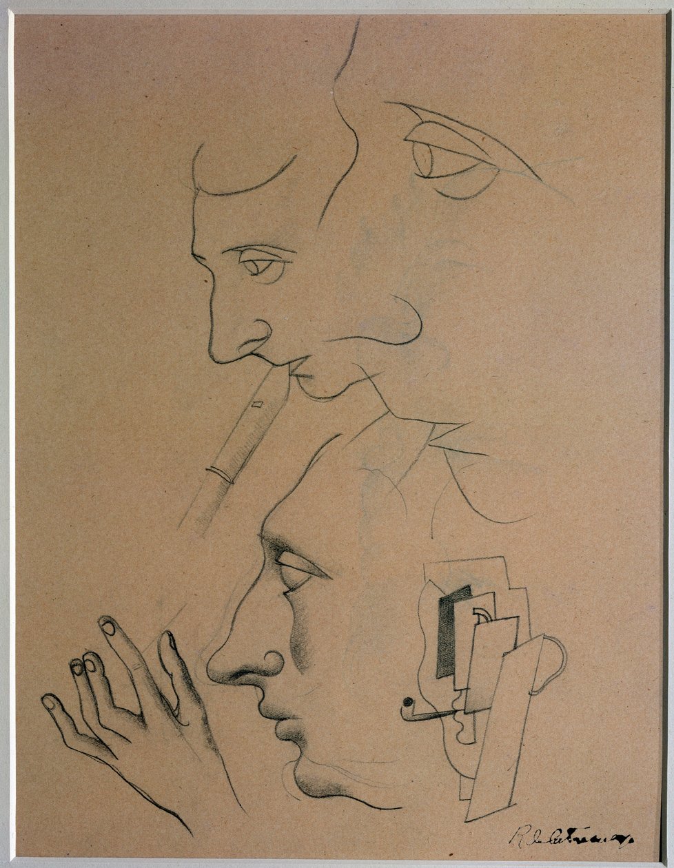 Muusikko (piirustus, 1900-luku) tekijältä Roger de La Fresnaye
