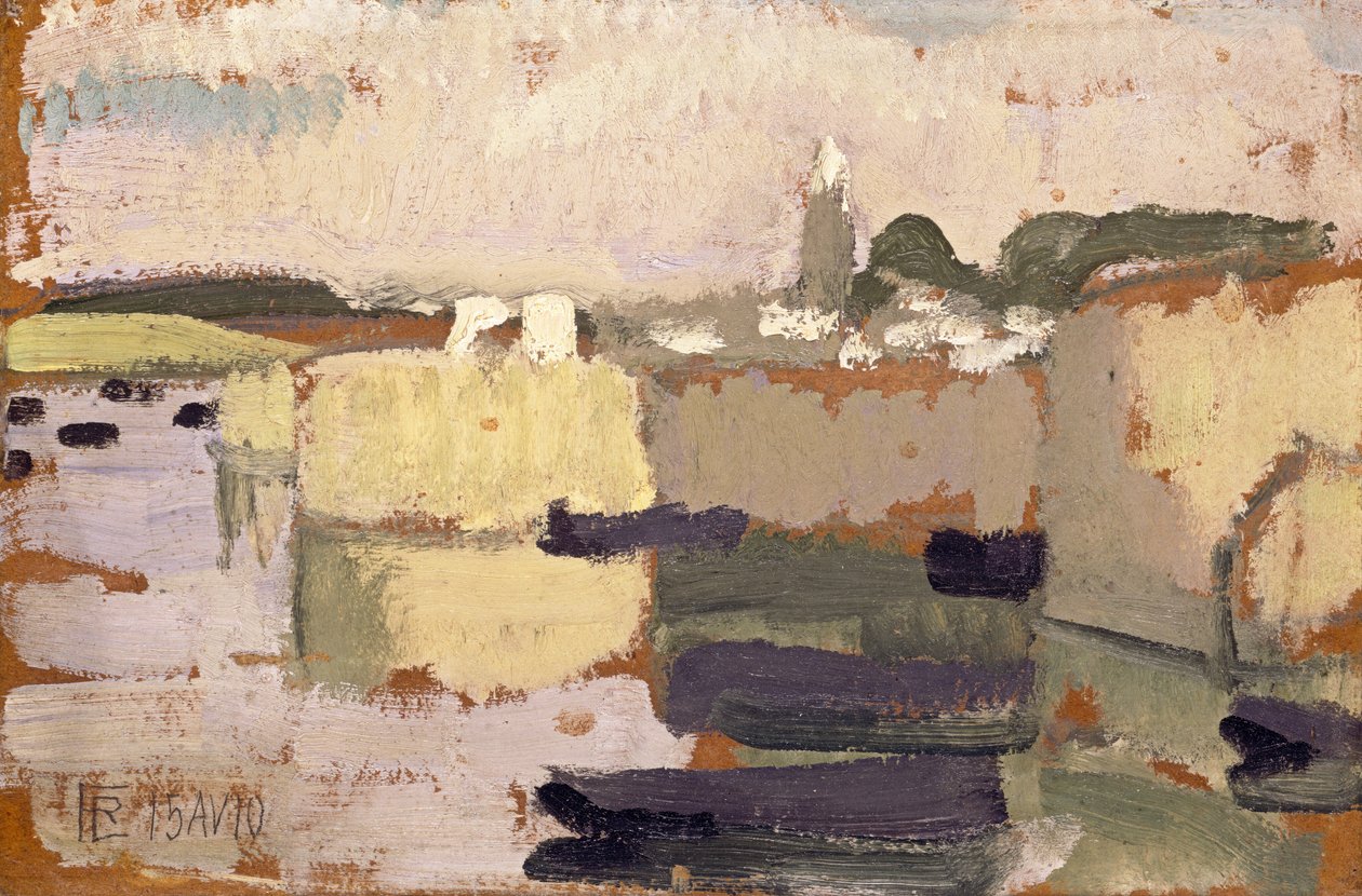Kylä veden äärellä, 1910. tekijältä Roger de La Fresnaye