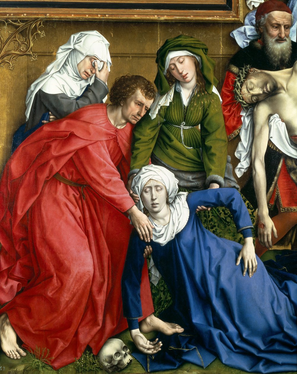 Laskeutuminen ristiltä, noin 1435 (yksityiskohta 3756) tekijältä Rogier van der Weyden
