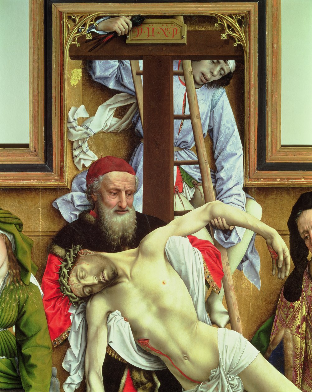 Joosef Arimatialainen tukemassa kuollutta Kristusta, 1435 (yksityiskohta Ristiltä laskeutumisesta) (katso myös 187563) tekijältä Rogier van der Weyden