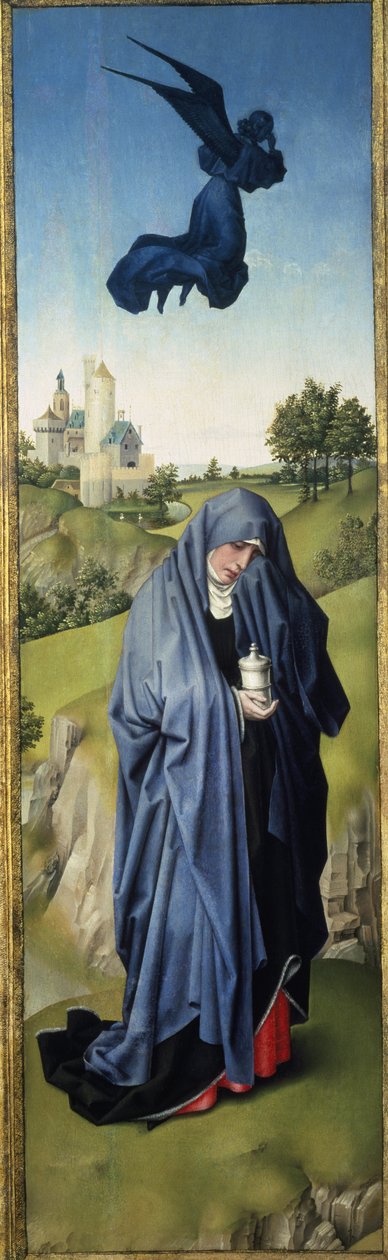 Maria Magdaleena, Ristiinnaulitseva triptyykki, n. 1445 tekijältä Rogier van der Weyden