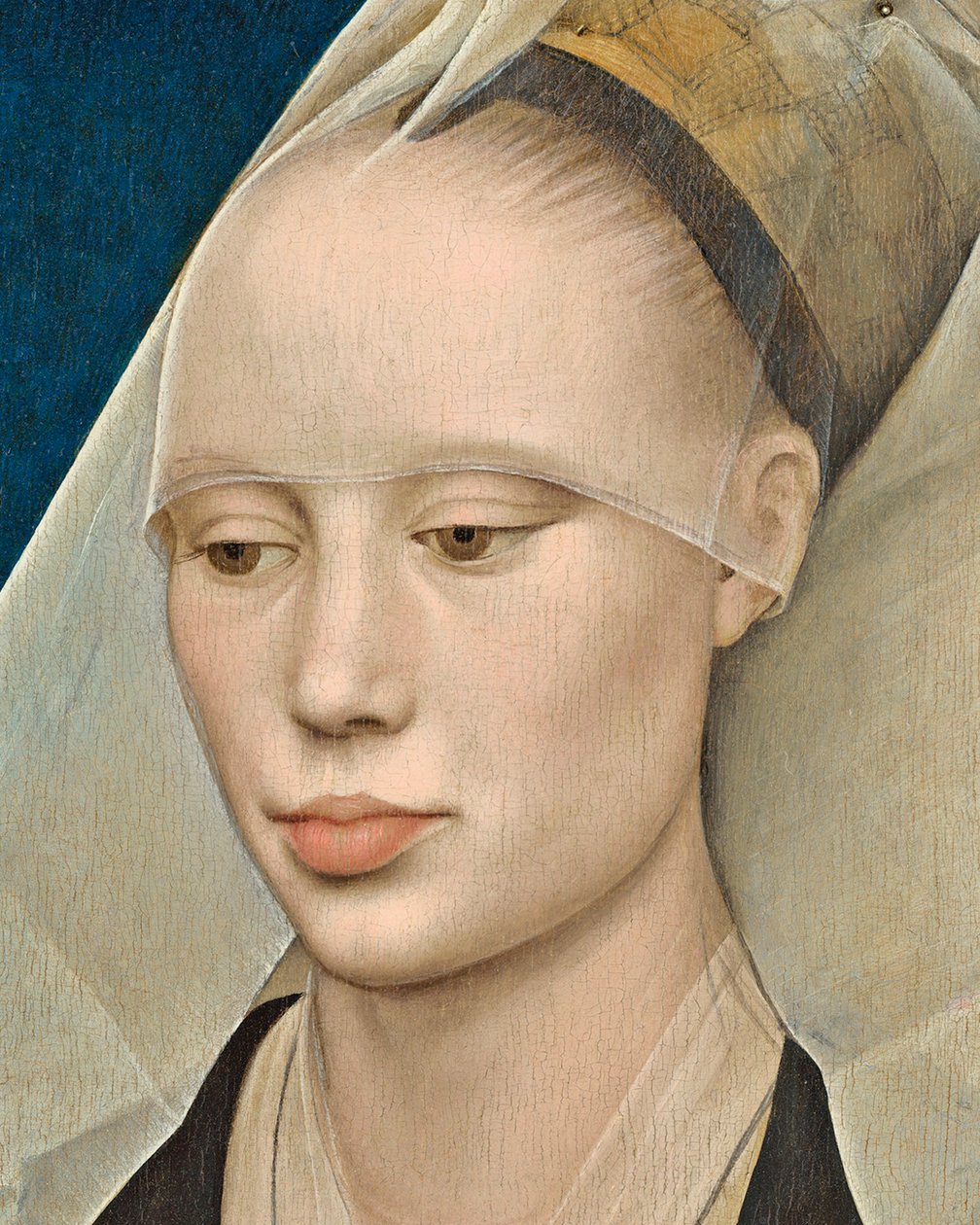 Naisen muotokuva, n. 1460 öljytaulun yksityiskohta numerosta 741888 tekijältä Rogier van der Weyden
