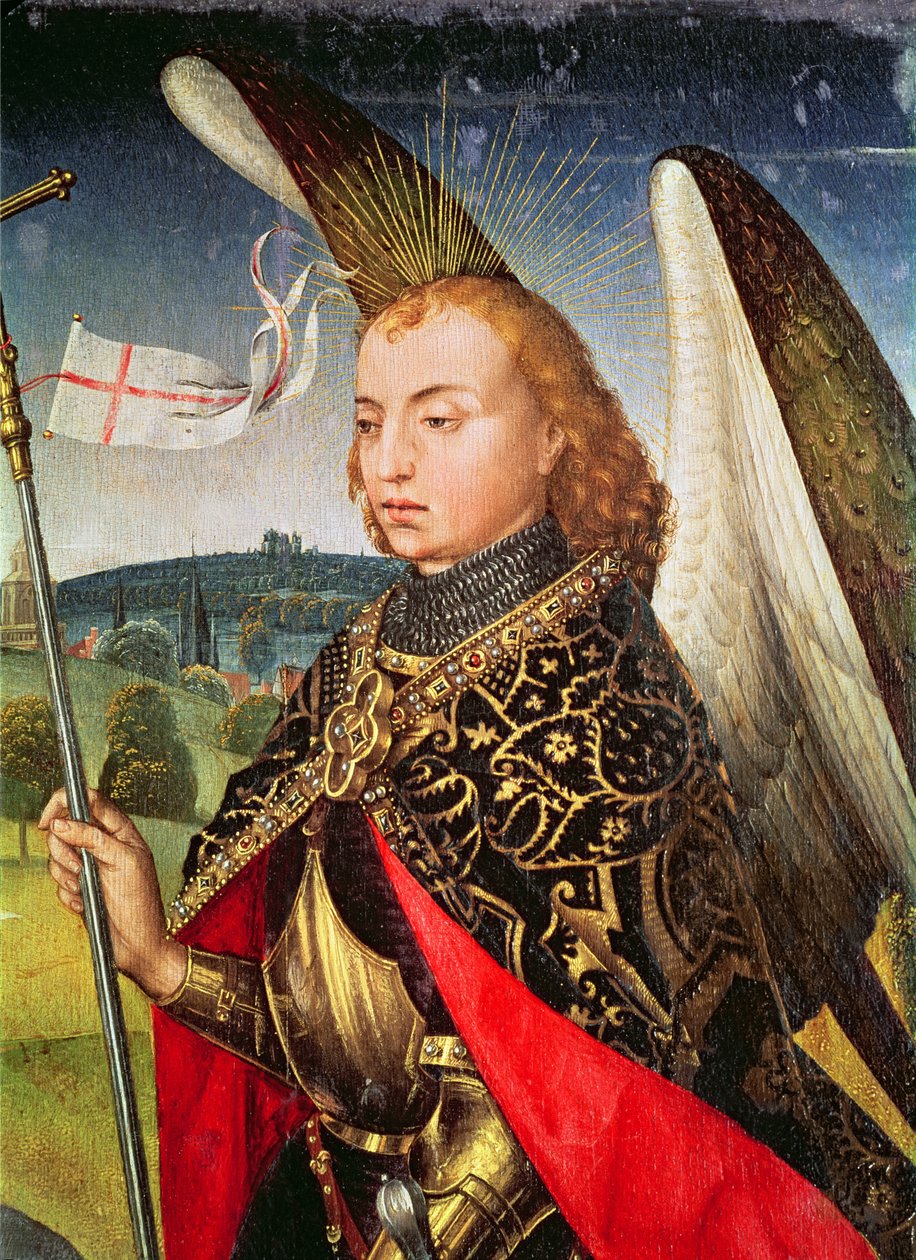 Pyhä arkkienkeli Mikael, 1460-66 (yksityiskohta numerosta 344038) tekijältä Rogier van der Weyden