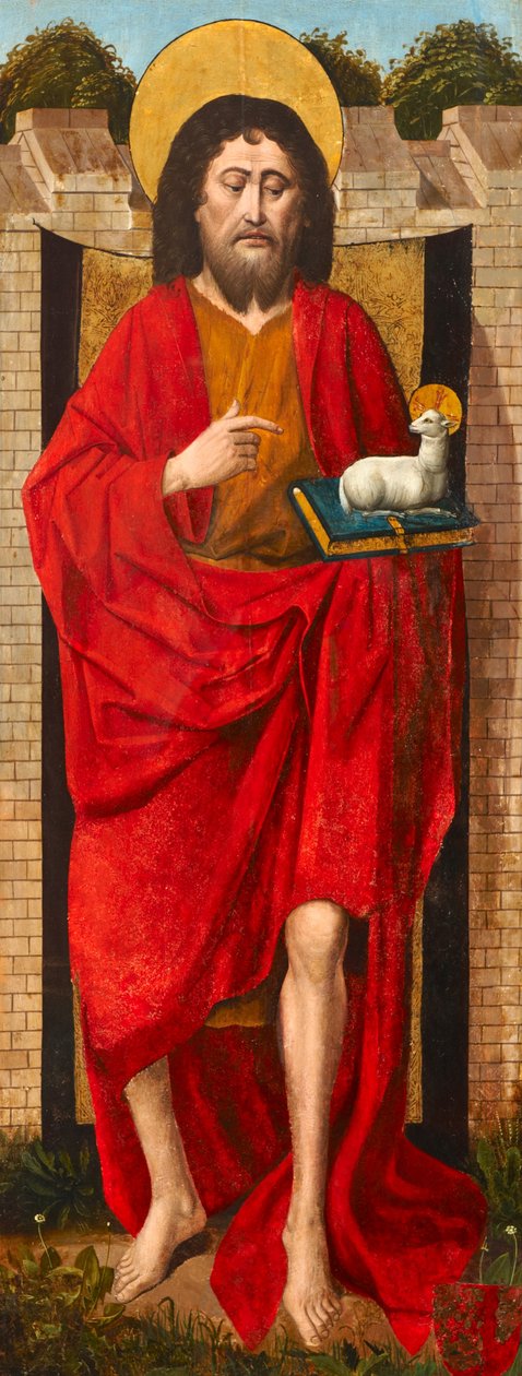 Johannes Kastaja, Westonin triptyykin ulkopaneeli, noin 1480. tekijältä Rogier van der Weyden