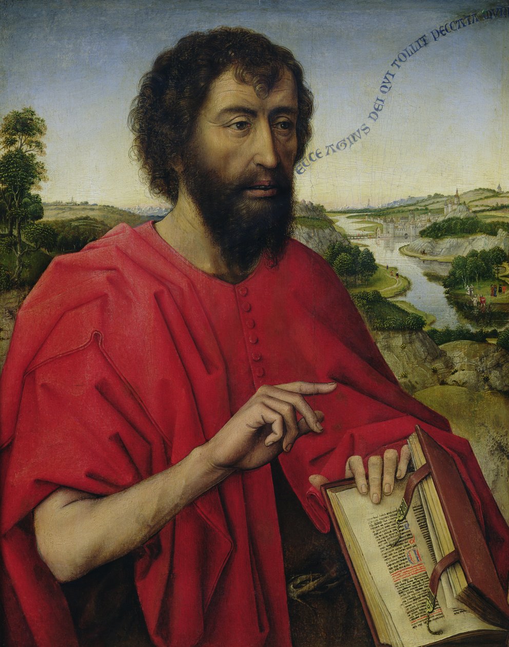 Pyhä Johannes Kastaja, Braque-perheen triptyykin vasen paneeli tekijältä Rogier van der Weyden
