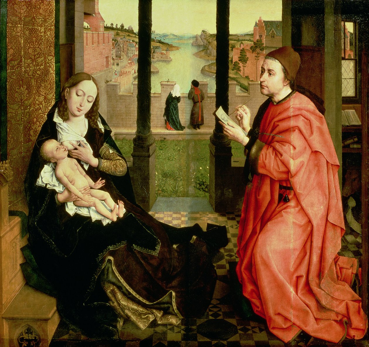 Pyhä Luukas piirtää neitsyen muotokuvan tekijältä Rogier van der Weyden