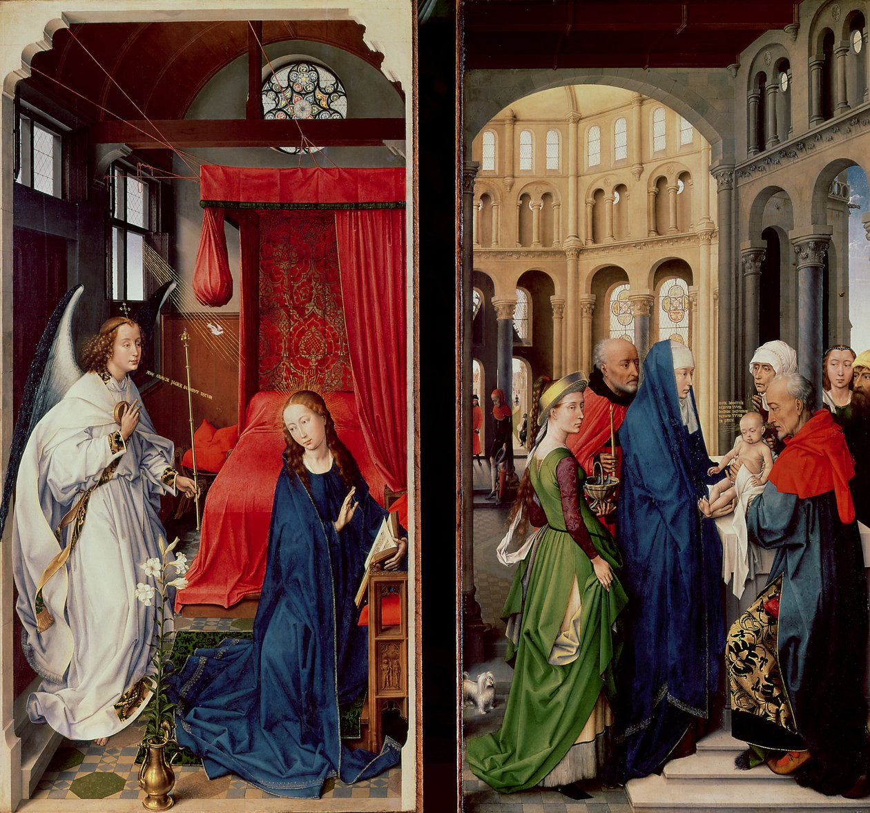 Ilmoitus ja esitys temppelissä tekijältä Rogier van der Weyden