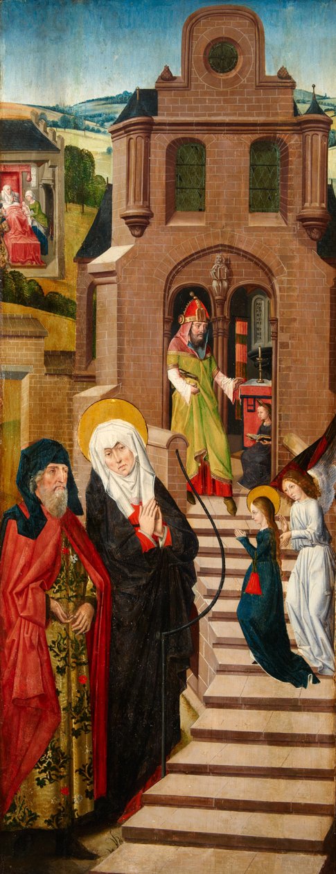 The Girlhood of Mary, oikea siipi Weston Triptych, noin 1480 tekijältä Rogier van der Weyden