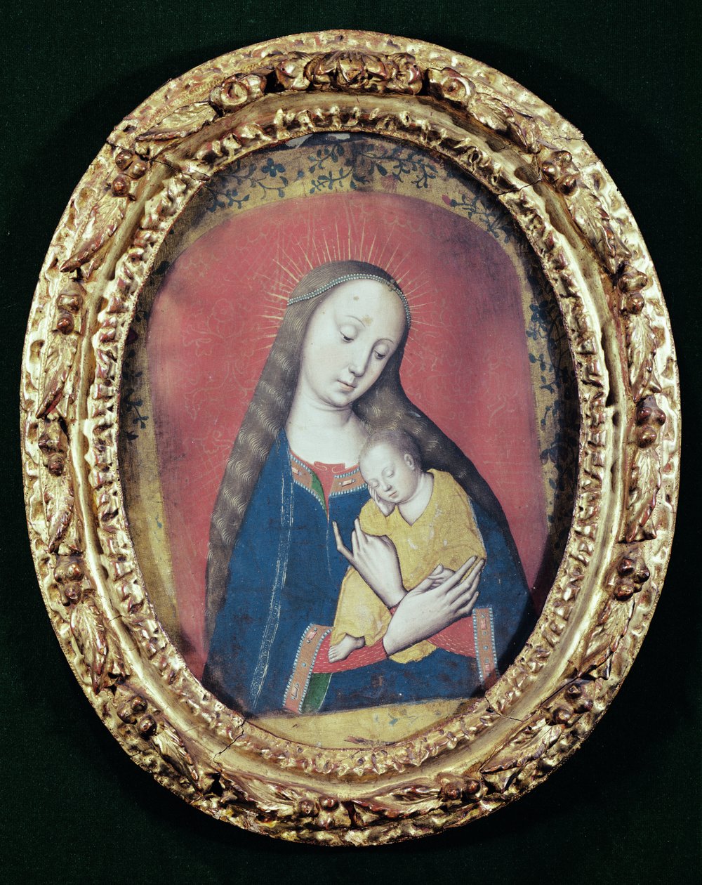 Neitsyt ja lapsi nukkuvat (guassi kankaalla) tekijältä Rogier van der Weyden