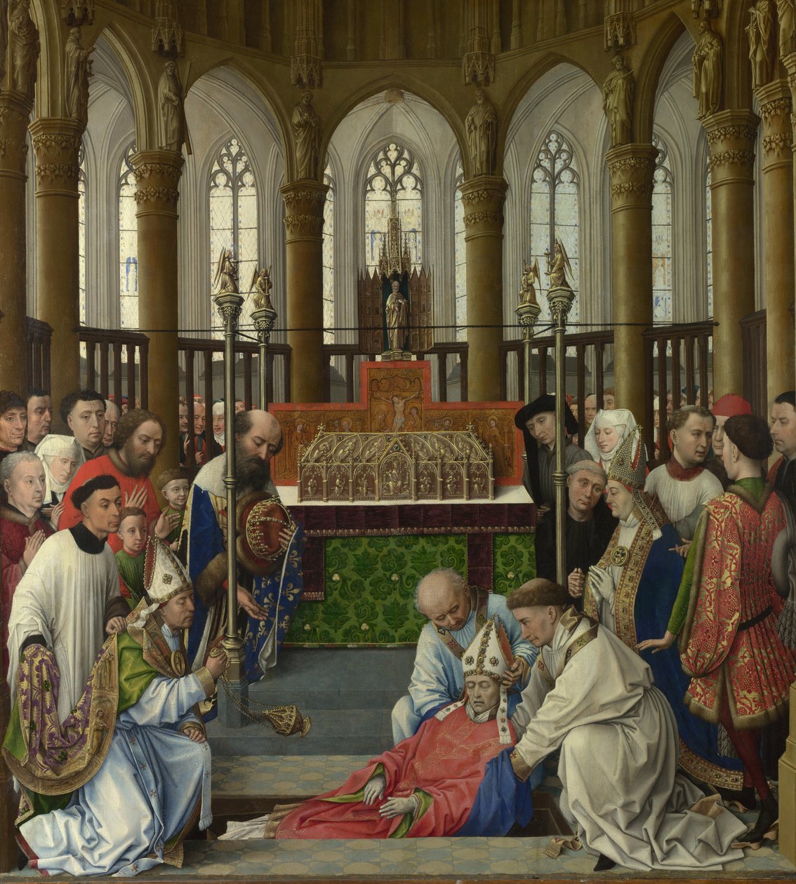 Pyhän Hubertin kaivaminen tekijältä Workshop of Rogier van der Weyden