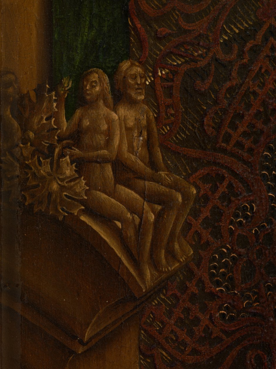 Yksityiskohta Pyhän Luukkaan piirtämisestä Neitsyen muotokuvaa (öljy paneelissa) tekijältä Rogier van der (after) Weyden