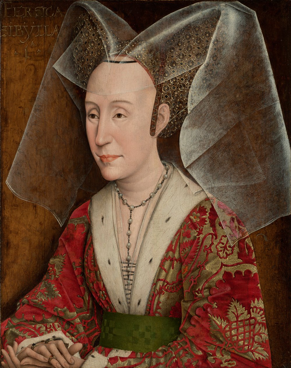 Portugalilaisen Isabellan muotokuva, n. 1450 (öljy paneelille) tekijältä Rogier van der (workshop of) Weyden