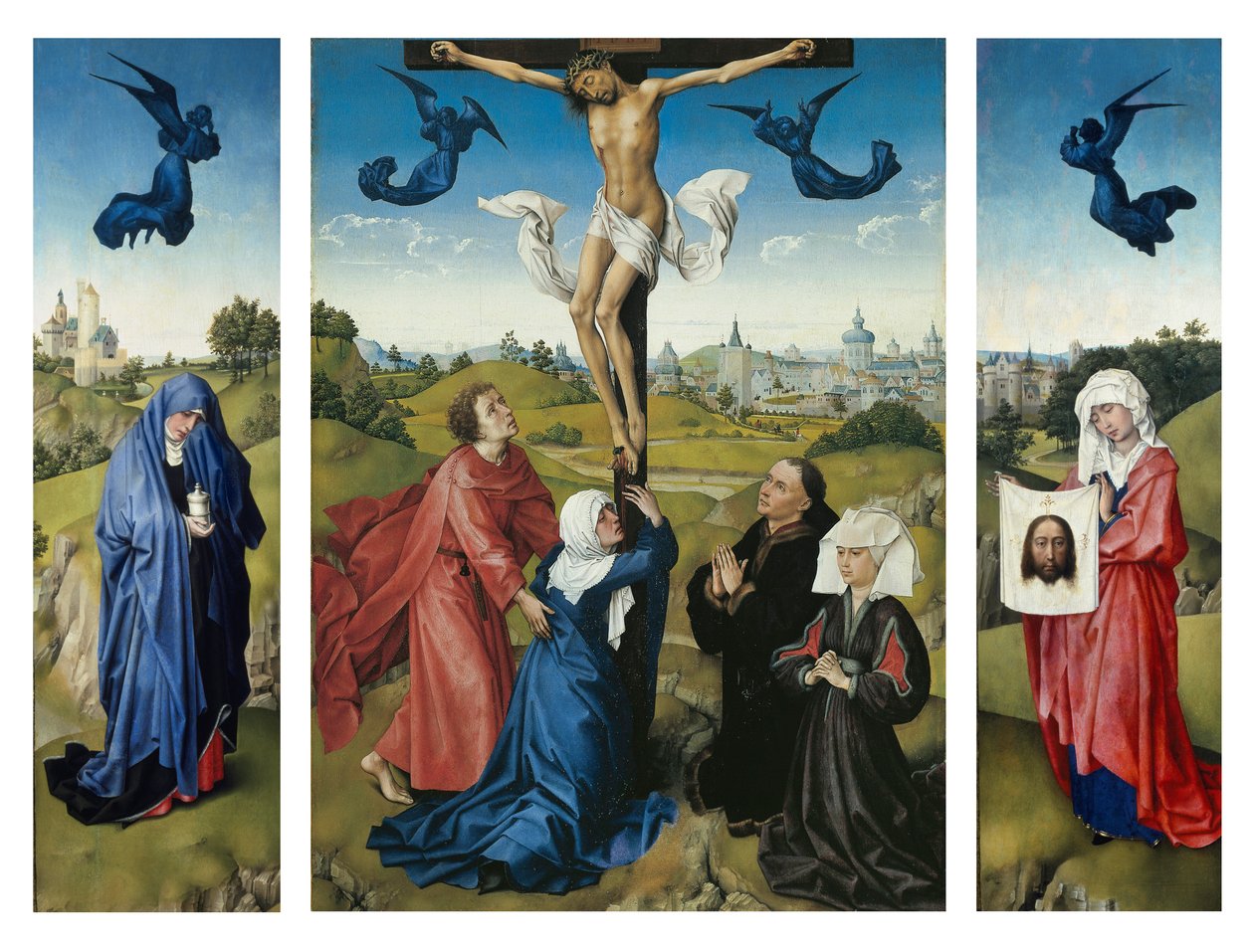 Crucifixion Triptyykki, n. 1445 (öljy tammilevylle) tekijältä Rogier van der Weyden