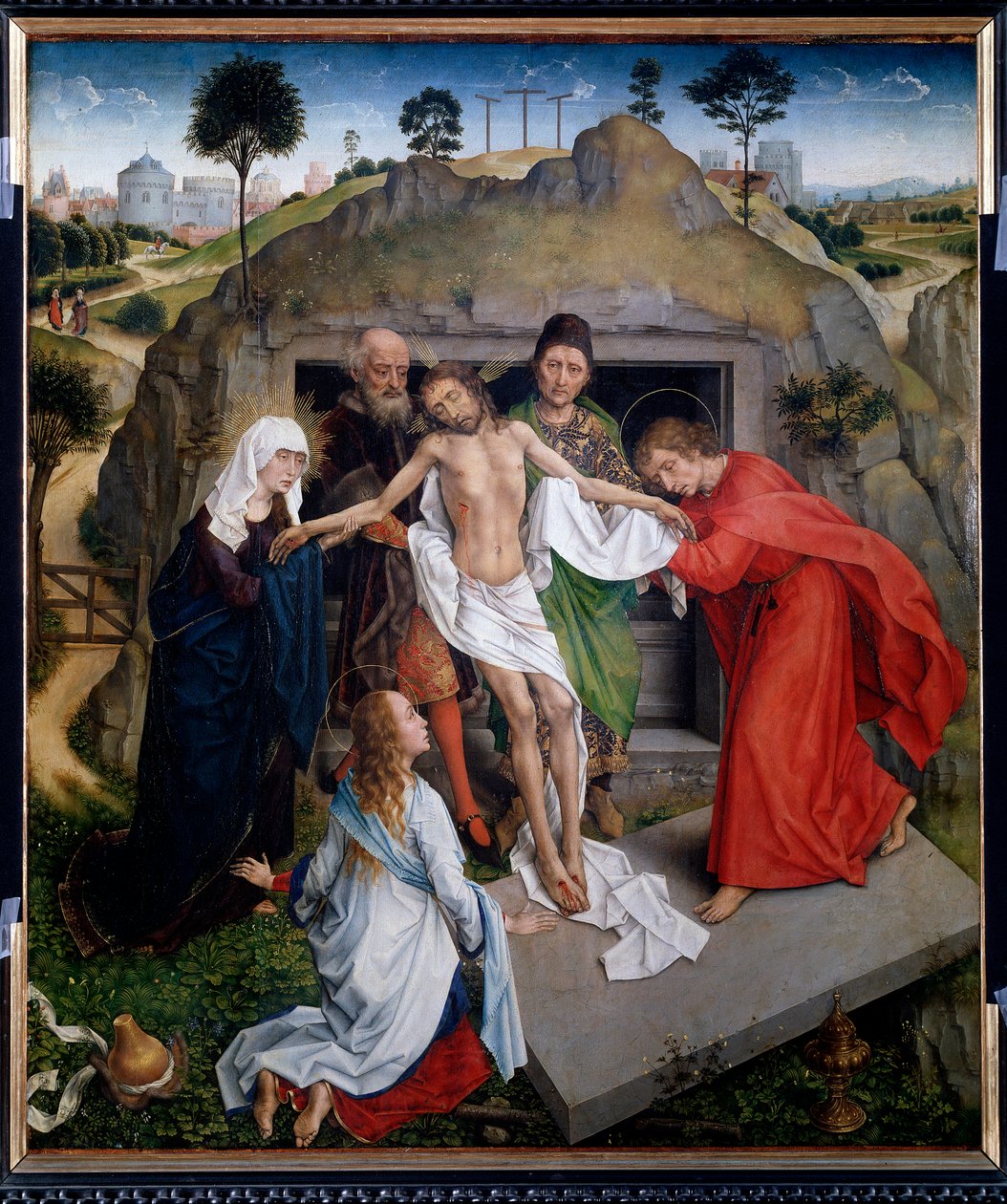 Laskeuma haudassa Lamentation of Christ - öljy paneelille tekijältä Rogier van der Weyden