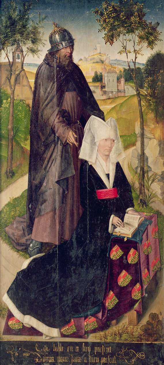 Guillemette de Montagu Saint Guillaumen kanssa, 1460-66 (maalattu paneeli) tekijältä Rogier van der Weyden