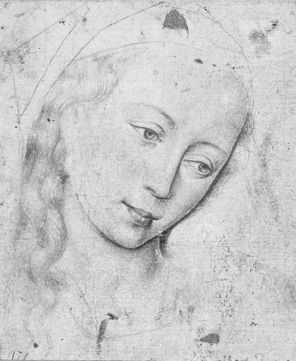 Neitsyen pää (bw print) tekijältä Rogier van der Weyden