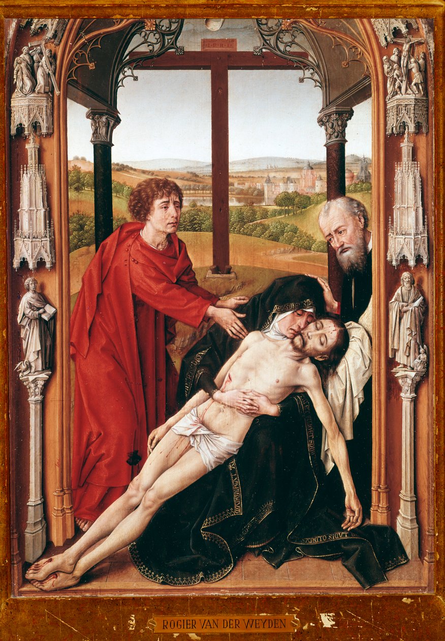 Rogier van der Weydenin (n. 1400-1464) Pieta-maalaus 1435-1438 Granada, Espanjan kuninkaallinen kappeli tekijältä Rogier van der Weyden