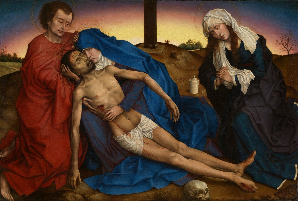 Pieta, n. 1441 (öljy paneelille) tekijältä Rogier van der Weyden