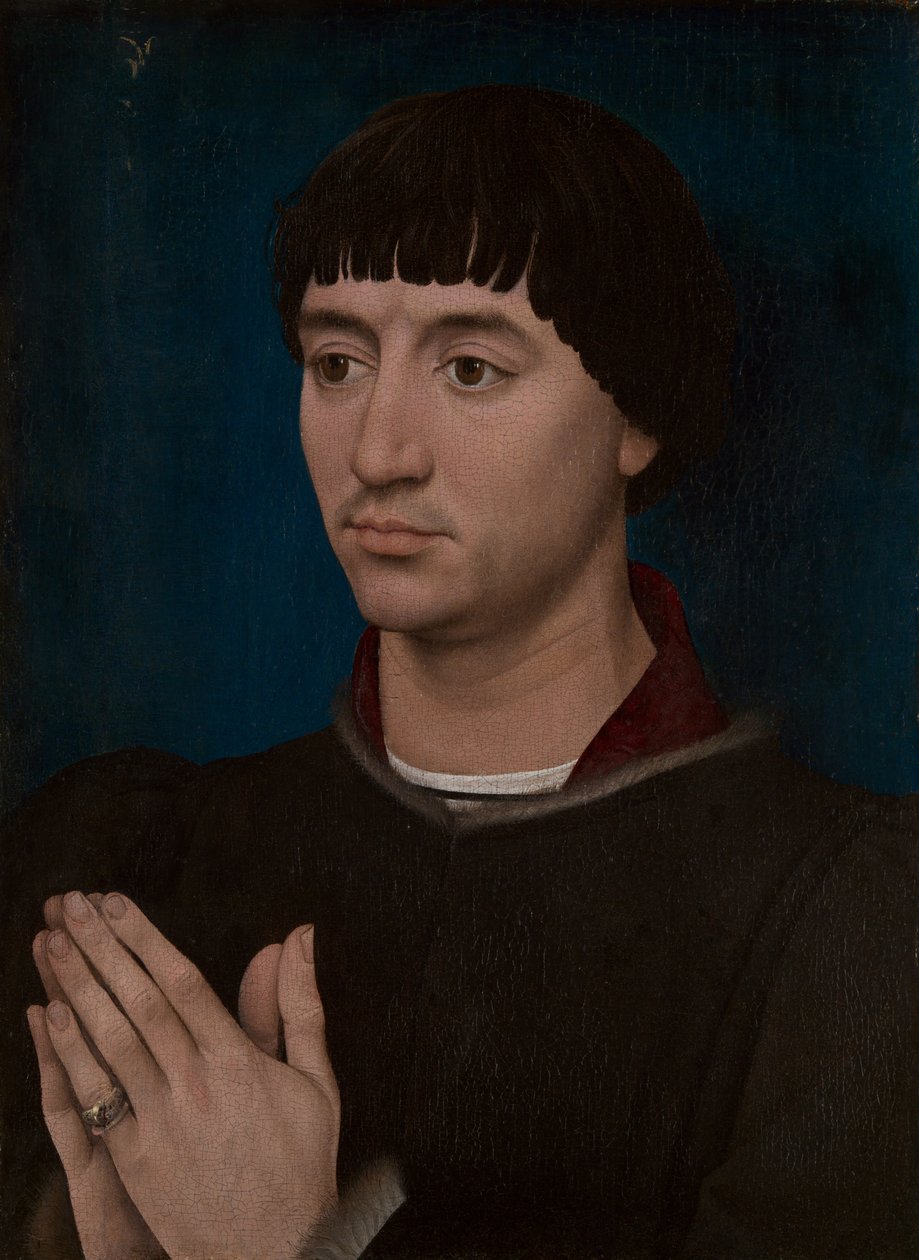 Jean Grosin muotokuva (etusivu); Jean Grosin vaakuna (kääntöpuoli). tekijältä Rogier van der Weyden